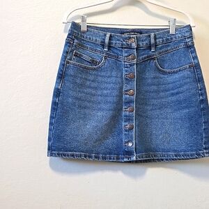 Calvin Klein Denim Button-Front Skirt